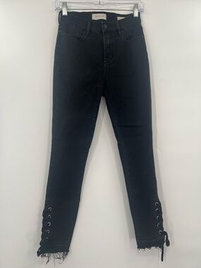 Size 26  PacSun Black Lace-Up Hem High-Rise Skinny Jeans